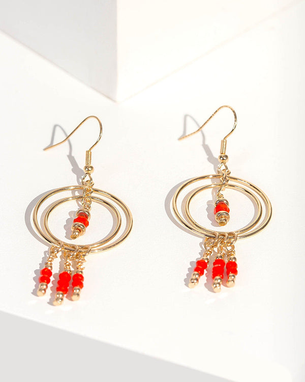 Colette by Colette Hayman Orange Tassel Loops Drop Earrings
