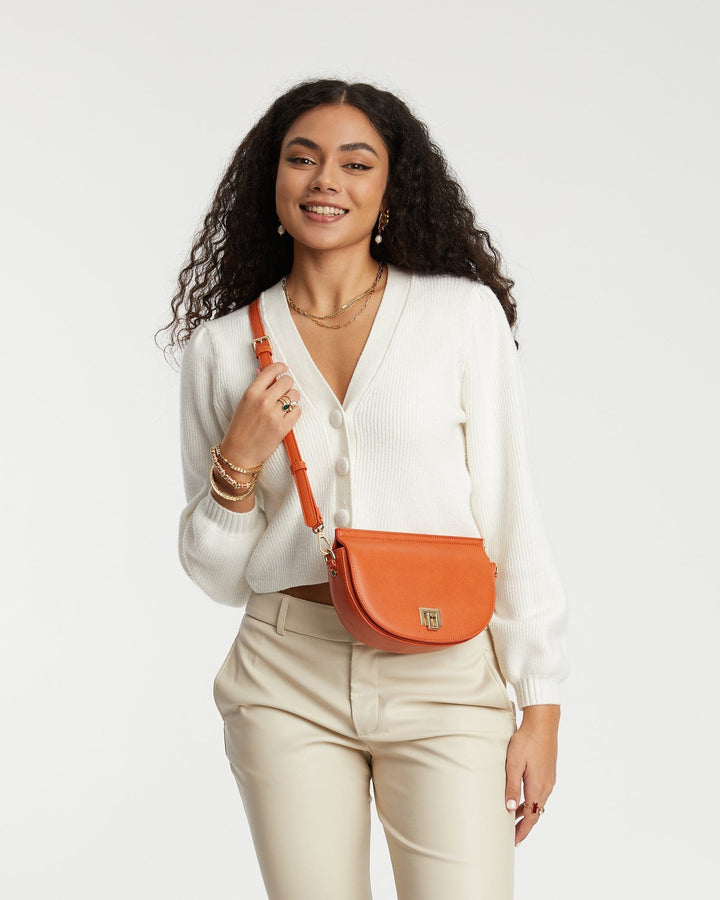 Orange Wynnie Saddle Bag | Shoulder Bags