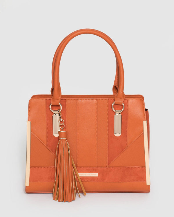 Orange Yanna Tassel Tote Bag | Tote Bags