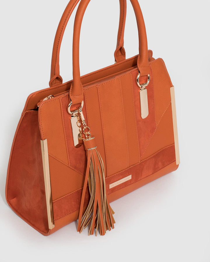 Orange Yanna Tassel Tote Bag | Tote Bags