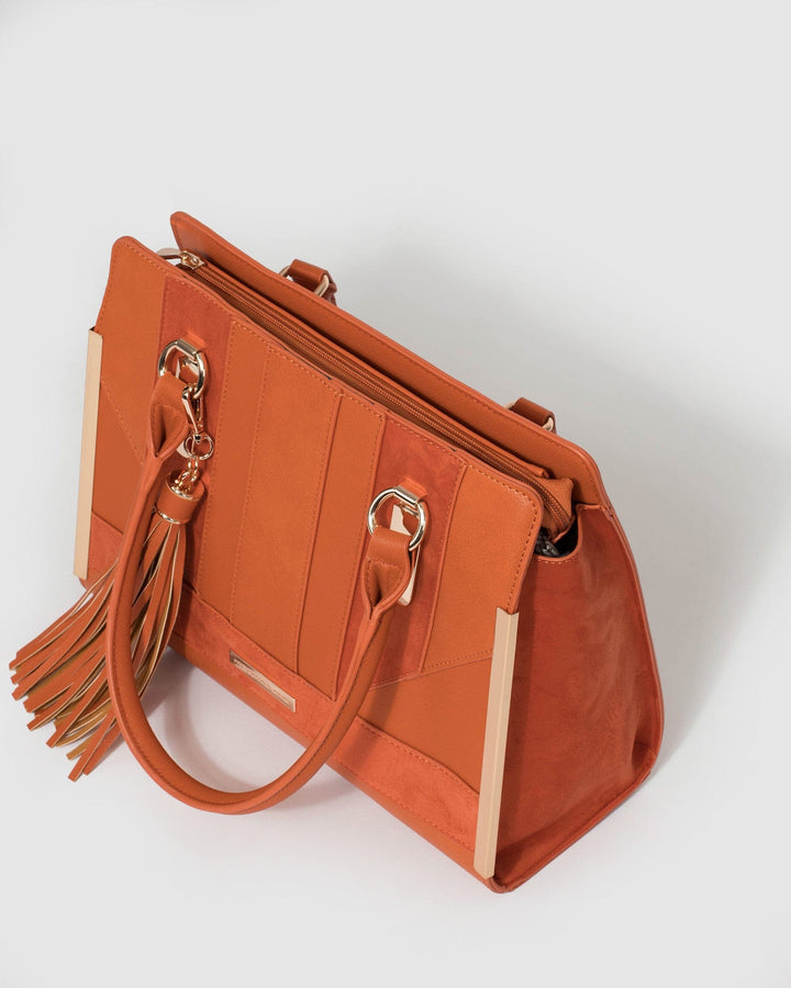 Orange Yanna Tassel Tote Bag | Tote Bags