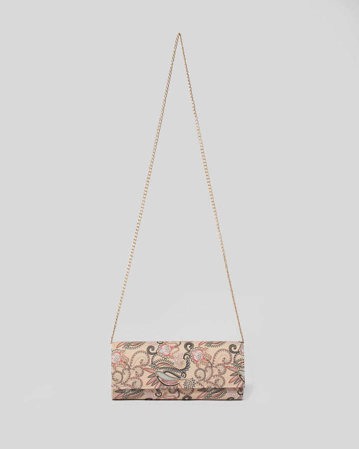 Paisley Print Nolene Plain Clutch Bag | Clutch Bags