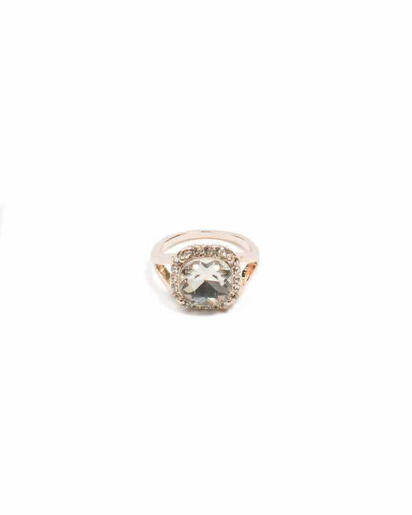 Colette by Colette Hayman Pave Edge Stone Rose Gold Ring - Medium