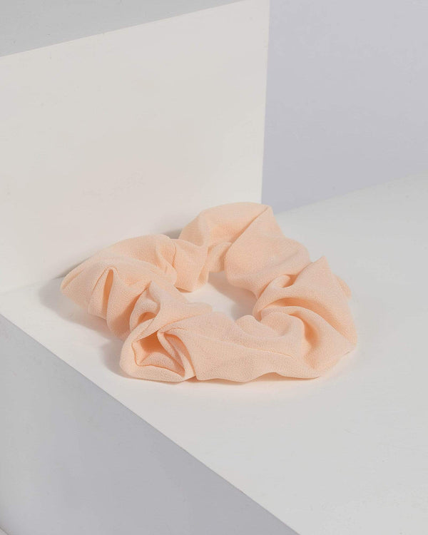 Peach Medium Cloth Scrunchie | Hair Accessories