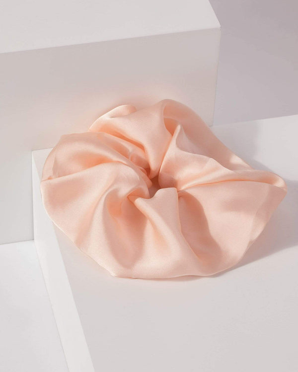 Peach Plain Soft Scrunchie | Accessories