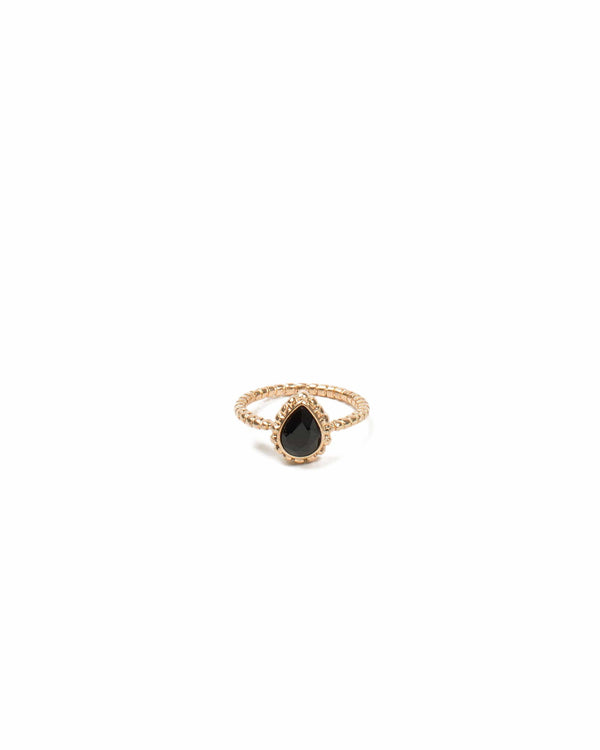Colette by Colette Hayman Pear Stone Textured Band Ring - Medium