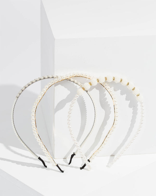 Colette by Colette Hayman Pearl 3 Pack Multi Pearl Detail Headband