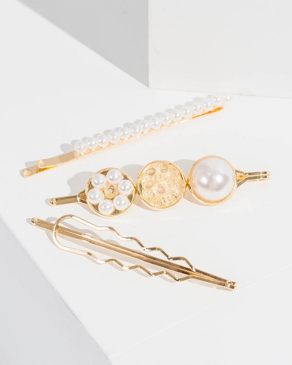 Colette by Colette Hayman Pearl 3 Pack  Shape And Detail Hair Slides