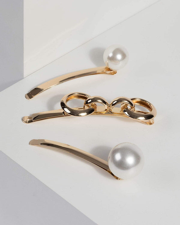 Pearl Variety Metal and Pearl Clips | Hair Accessories
