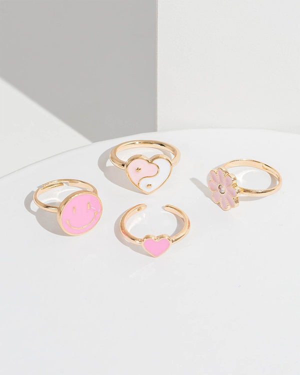 Colette by Colette Hayman Pink 90'S Ring Pack