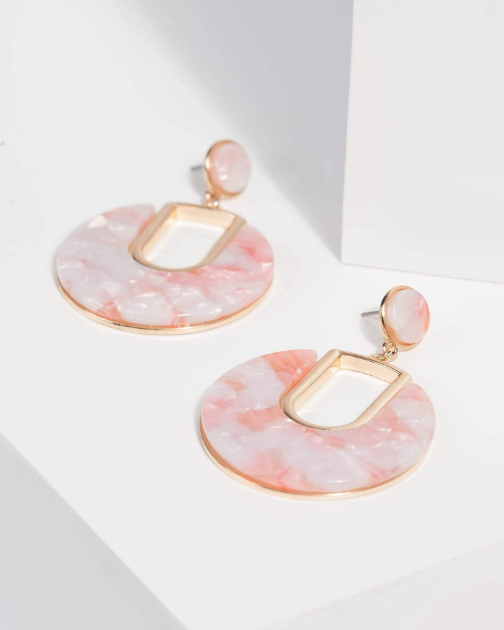Pink Acrylic Disc Drop Earrings | Earrings