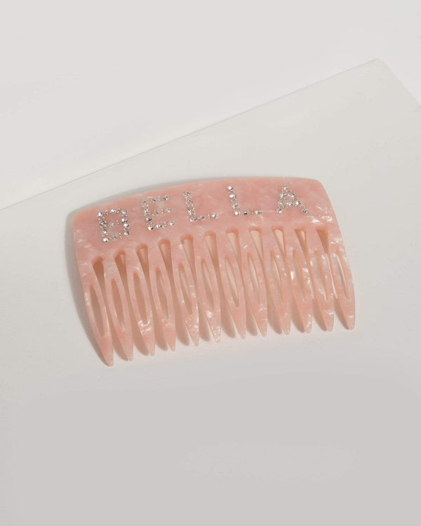 Pink Acrylic Word Comb Pack | Hair Accessories