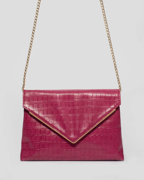 Pink Amber Envelope Clutch Bag | Clutch Bags