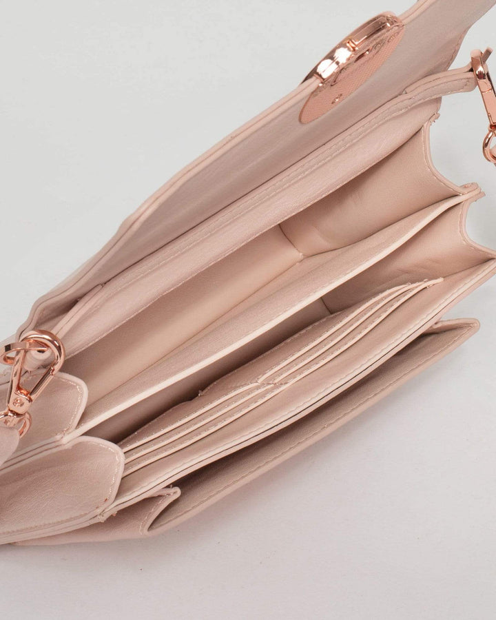 Pink Multi Pocket Bag | Crossbody Bags