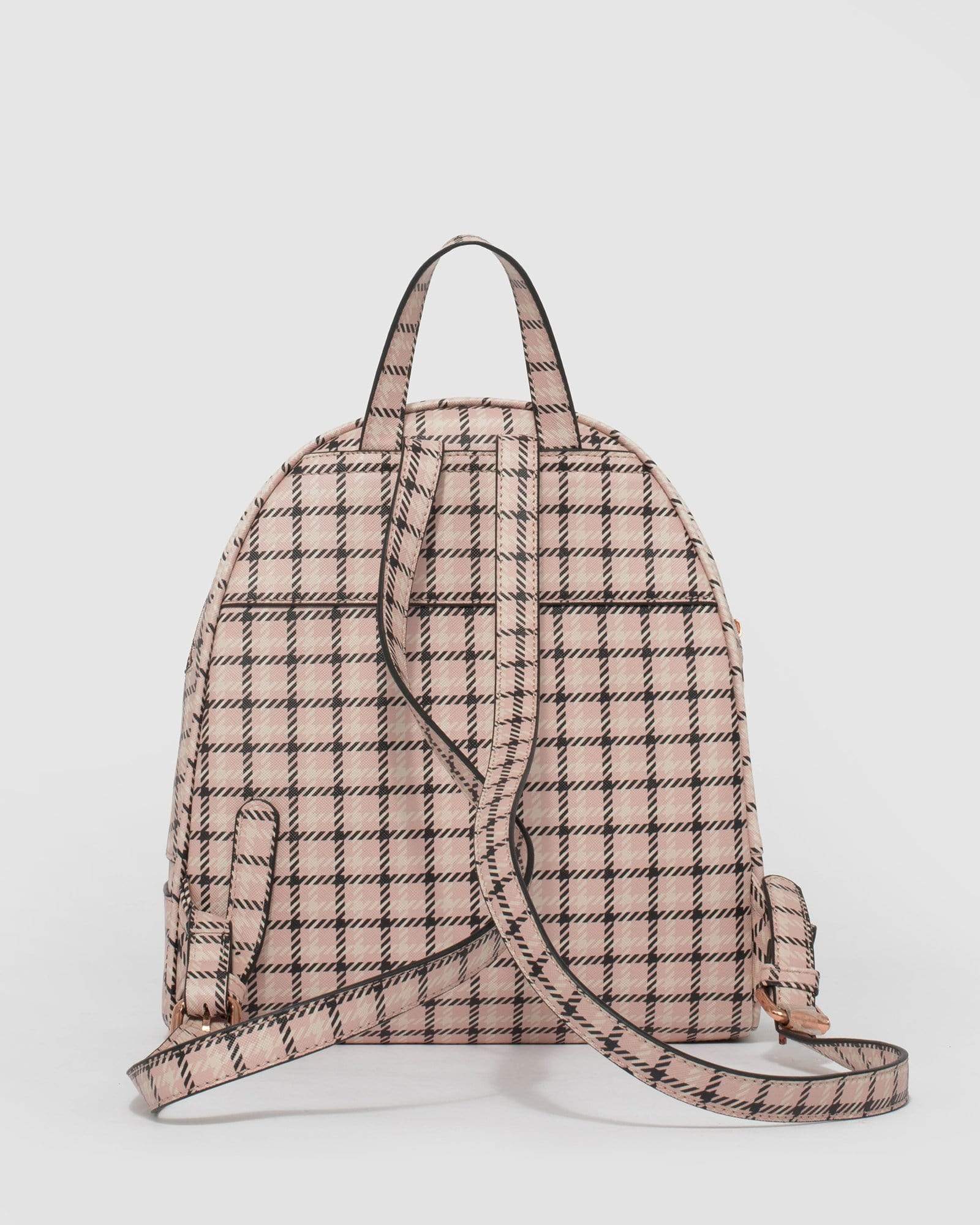 Pink And Black Check Bridget Plain Backpack Online | Colette Hayman ...