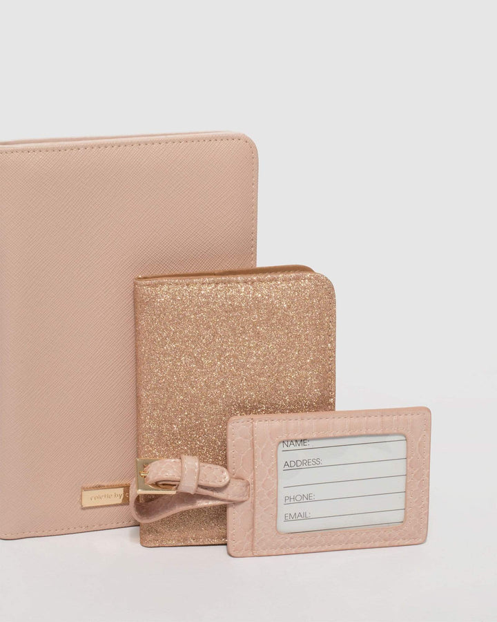 Pink and Rose Gold Vacay Travel Pack | Travel Wallets