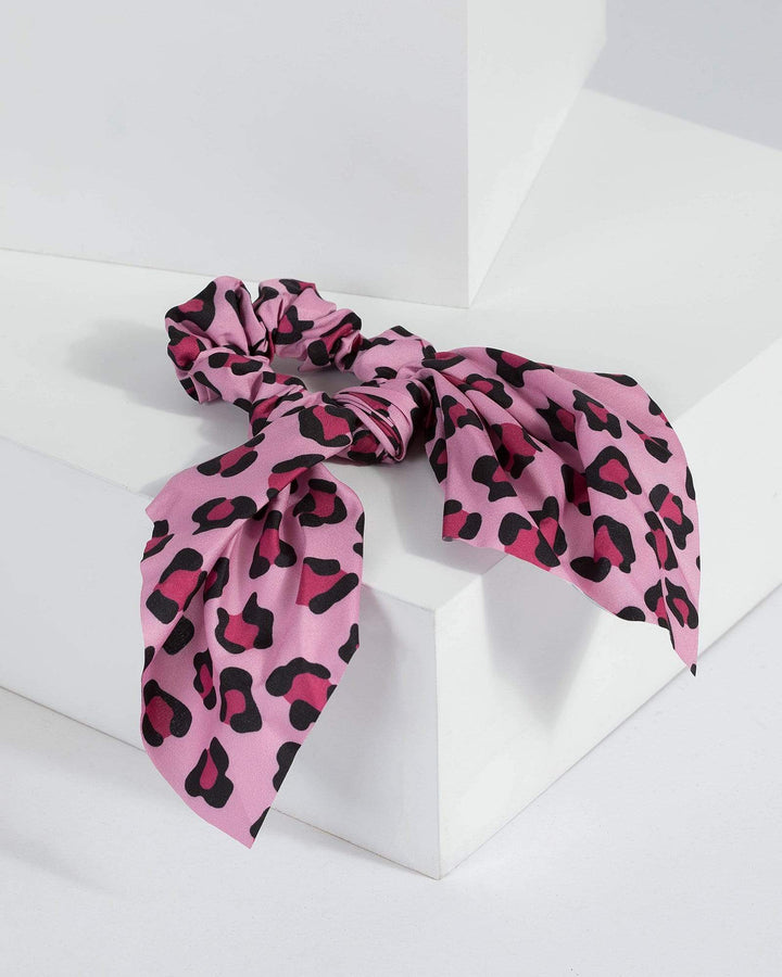 Pink Animal Print Scarf Scrunchie | Accessories