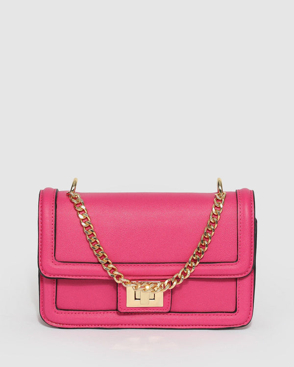 Pink Ari Lock Crossbody Bag | Crossbody Bags