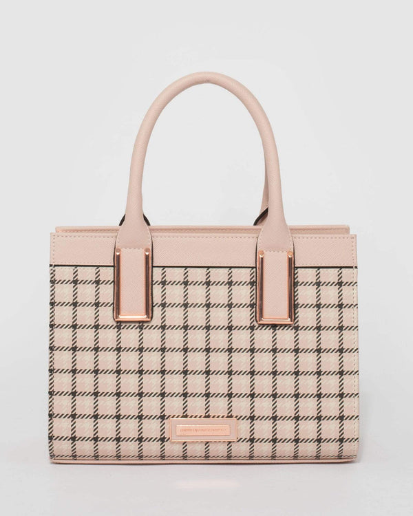 Pink & Black Check Stef Mini Bag | Mini Bags