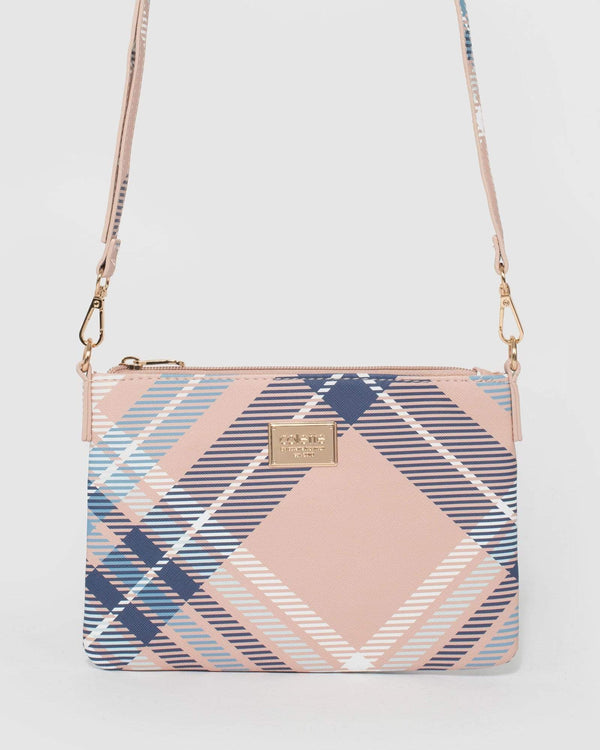 Pink & Blue Peta Strap Cross Body Bag | Crossbody Bags