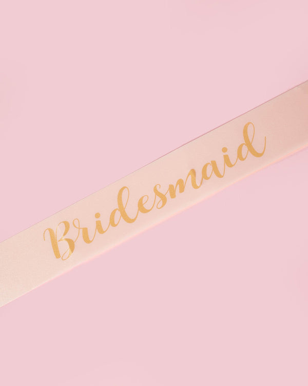 Pink & Gold Bridesmaid Bridal Sash | Accessories