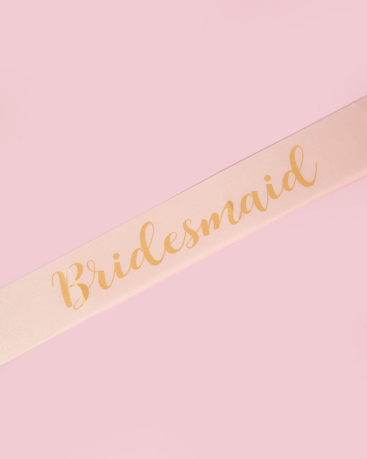 Pink & Gold Bridesmaid Bridal Sash | Accessories
