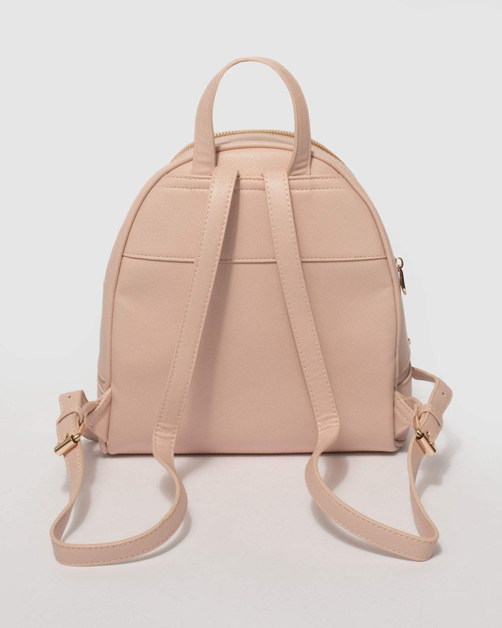 Pink Bridget Medium Backpack With Gold Hardware | Backpacks