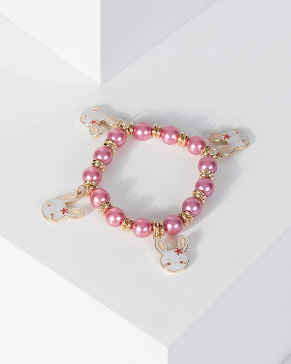 Pink Bunny Beaded Bracelet | Wristwear