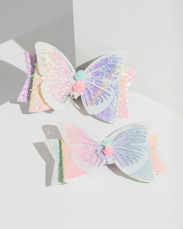 Colette by Colette Hayman Pink Butterfly Hair Clips