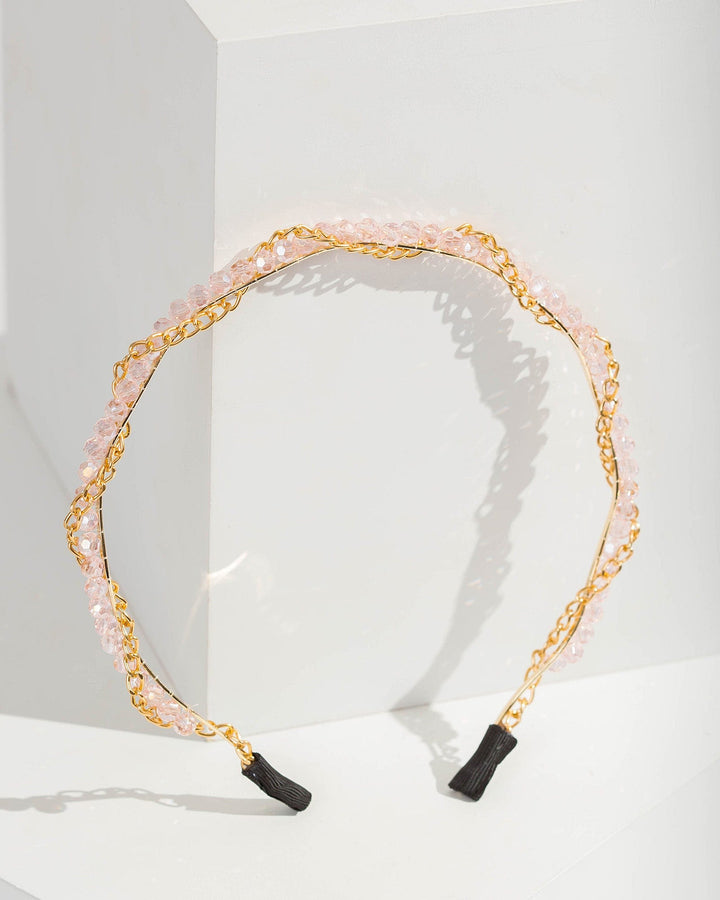 Colette by Colette Hayman Pink Chain And Beaded Detail Headband