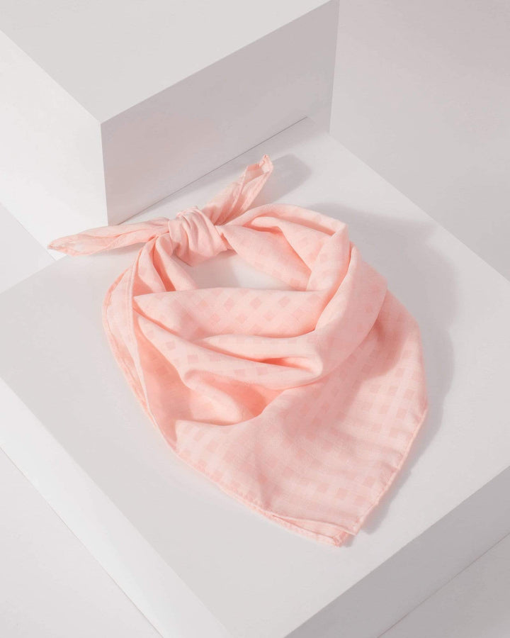 Pink Check Detail Fabric Hair Tie | Accessories