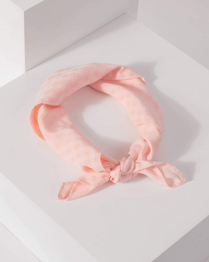 Pink Check Detail Fabric Hair Tie | Accessories