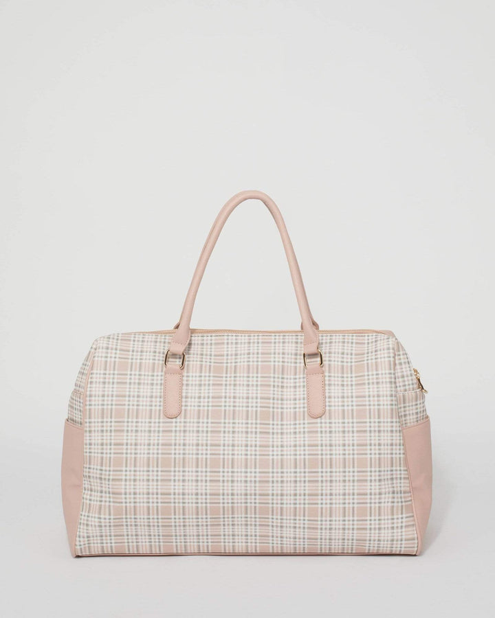 Pink Check Lisa Weekender Travel Bag | Weekender Bags