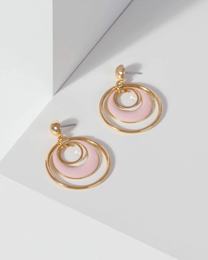 Pink Circle Drop Earrings | Earrings
