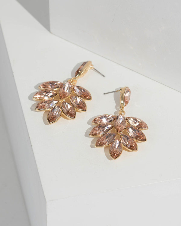 Pink Crystal Cluster Earrings | Earrings