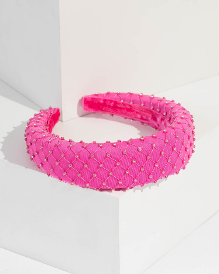 Pink Crystal Criss Cross Headband | Hair Accessories