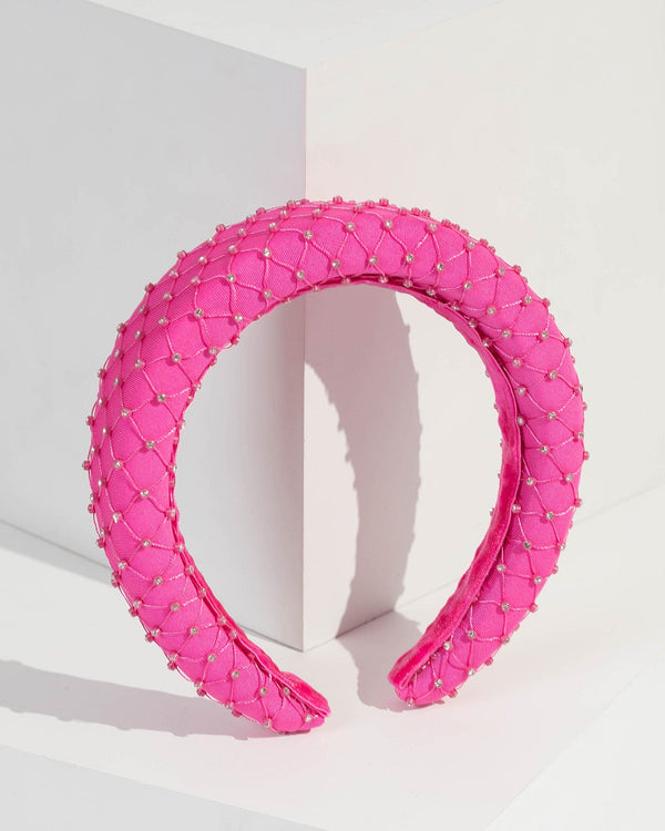 Pink Crystal Criss Cross Headband | Hair Accessories