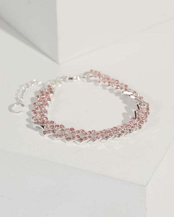 Pink Crystal Encrusted Bracelet | Wristwear
