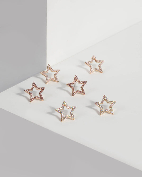 Pink Crystal Star Earring Set | Earrings