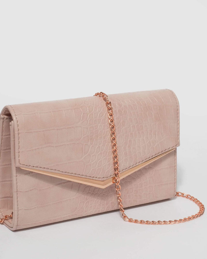 Pink Delta Pleated Clutch Bag | Clutch Bags