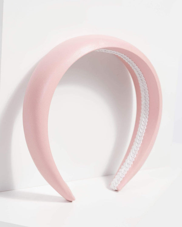 Pink Faux Leather Headband | Hair Accessories