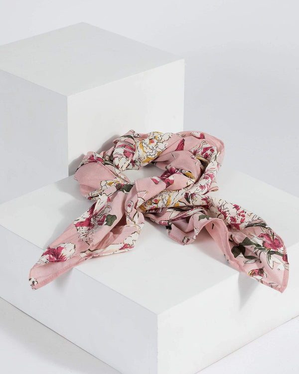 Pink Floral Print Headscarf | Accessories