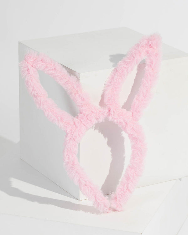 Pink Fluffy Bunny Ears Headband | Hair Accessories