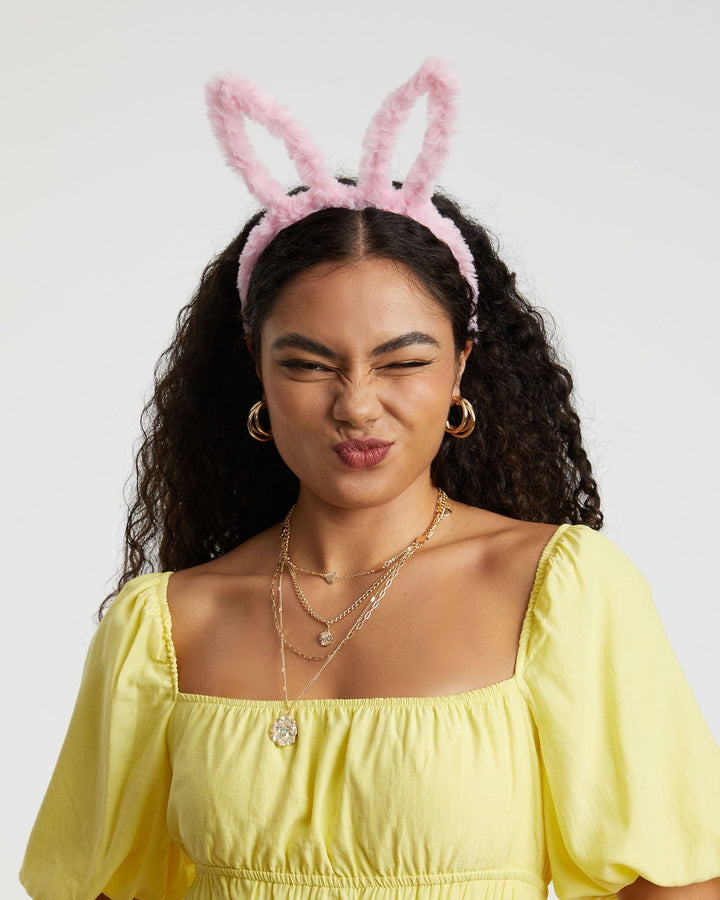 Colette by Colette Hayman Pink Fluffy Bunny Ears Headband