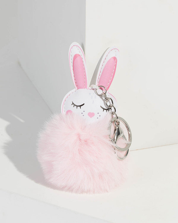Pink Fluffy Bunny Keyring | Accessories