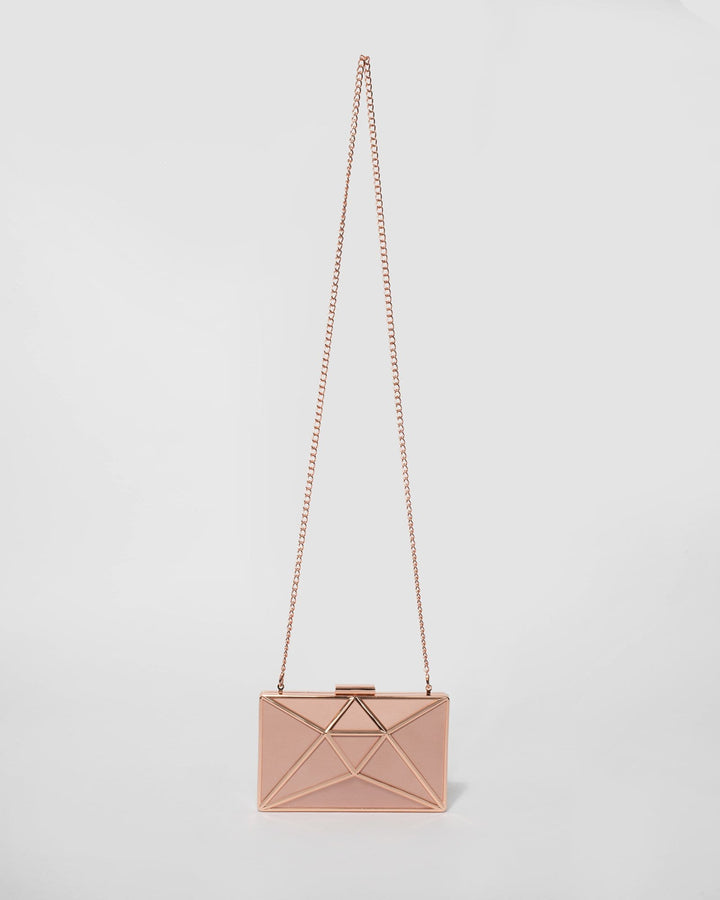 Pink Geometric Large Clutch Bag | Clutch Bags