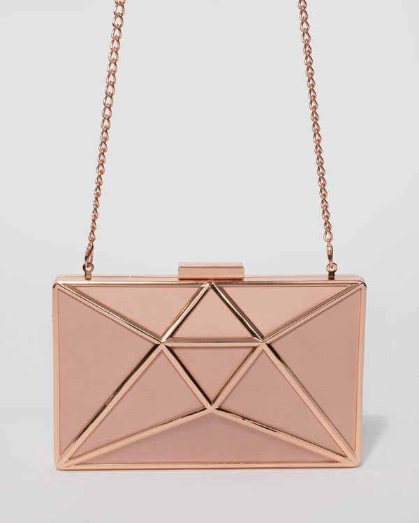 Pink Geometric Large Clutch Bag | Clutch Bags