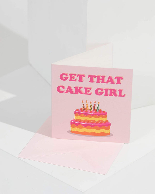 Pink Get That Cake Greeting Card | Accessories