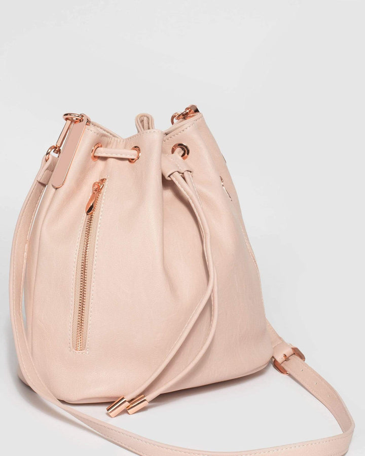 Pink Giselle Hardware Drawstring Bag | Bucket Bags