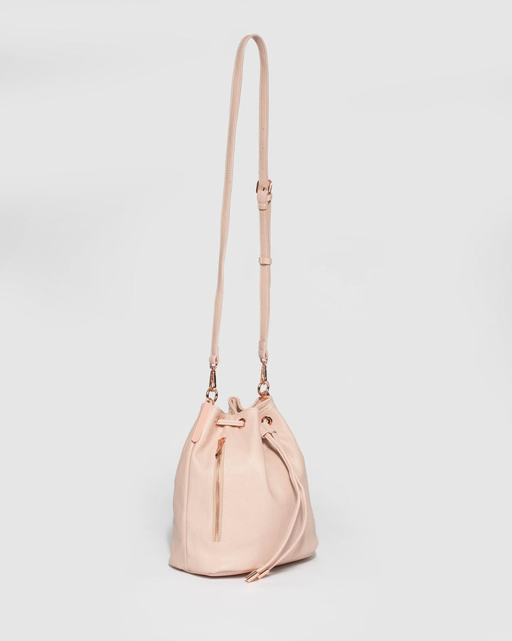 Pink Giselle Hardware Drawstring Bag | Bucket Bags